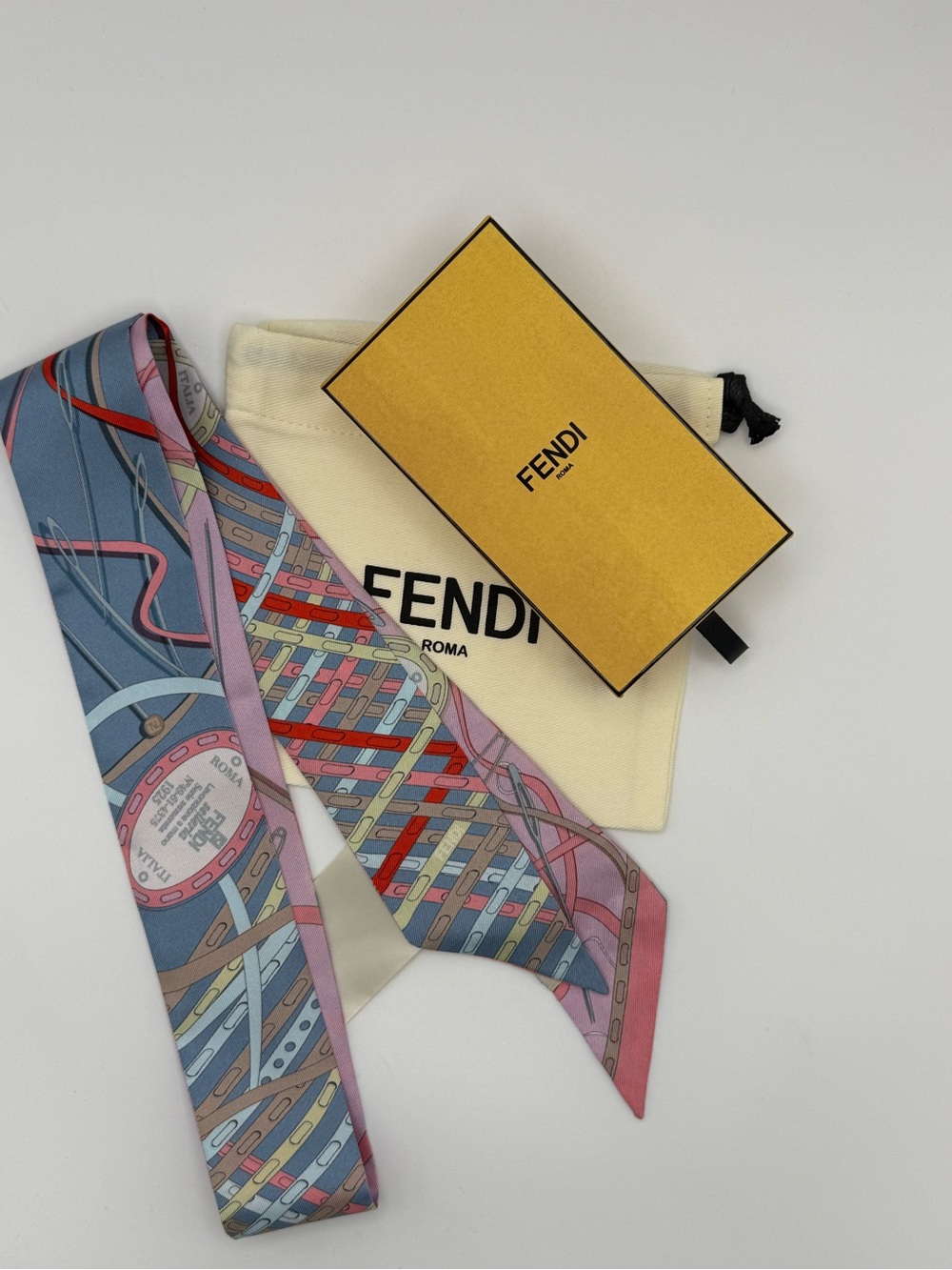 Fendi Selleria Silk Multicolored Twilly All Inclusive